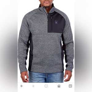 Spyder Men’s Half Zip Sweater Pullover Jacket  Sweater Grey Size XL